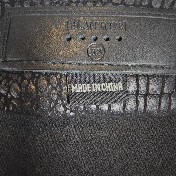 Blank NYC Black Crocodile Faux Leather Suede Drape Front Jacket - Picture 2 of 9